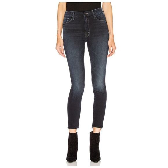 MOTHER Denim High Waisted Looker Ankle Fray Size 27 Wash: Last Call Black - Picture 11 of 11